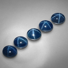 Pedras preciosas de safira estrela azul natural de  ct, corte oval, opaco