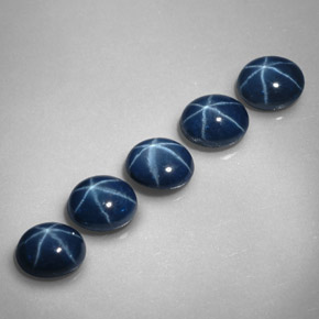 Pedras preciosas de safira estrela azul natural de  ct, corte oval, opaco