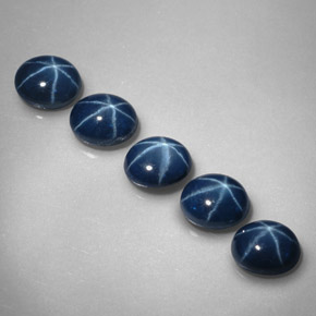 Pedras preciosas de safira estrela azul natural de  ct, corte oval, opaco