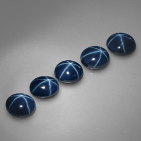 Pedras preciosas de safira estrela azul natural de  ct, corte oval, opaco
