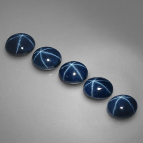 Pedras preciosas de safira estrela azul natural de  ct, corte oval, opaco