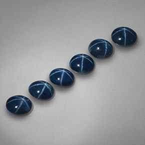 Pedras preciosas de safira estrela azul natural de  ct, corte oval, opaco