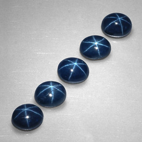 Pedras preciosas de safira estrela azul natural de  ct, corte oval, opaco