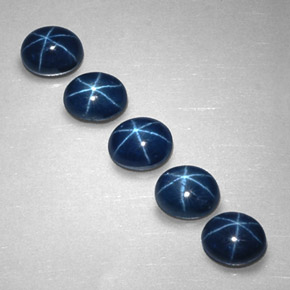Pedras preciosas de safira estrela azul natural de  ct, corte oval, opaco