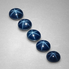 Pedras preciosas de safira estrela azul natural de  ct, corte oval, opaco