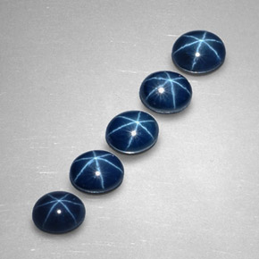 Pedras preciosas de safira estrela azul natural de  ct, corte oval, opaco