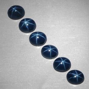 Pedras preciosas de safira estrela azul natural de  ct, corte oval, opaco