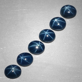 Pedras preciosas de safira estrela azul natural de  ct, corte oval, opaco
