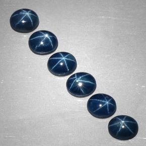 Pedras preciosas de safira estrela azul natural de  ct, corte oval, opaco