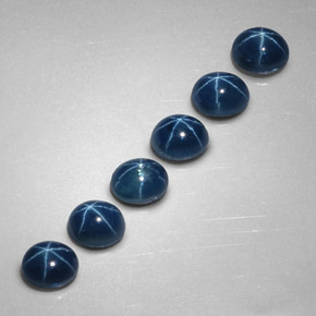 Pedras preciosas de safira estrela azul natural de  ct, corte oval, opaco