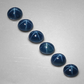 Pedras preciosas de safira estrela azul natural de  ct, corte oval, opaco