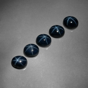 Pedras preciosas de safira estrela azul natural de  ct, corte oval, opaco