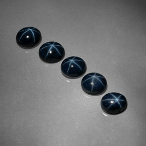 Pedras preciosas de safira estrela azul natural de  ct, corte oval, opaco