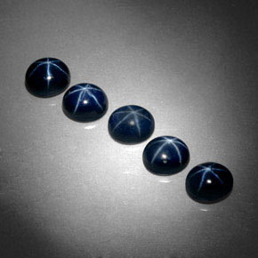 Pedras preciosas de safira estrela azul natural de  ct, corte oval, opaco