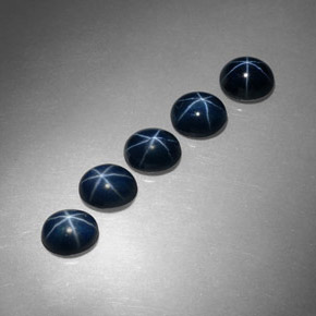 Pedras preciosas de safira estrela azul natural de  ct, corte oval, opaco