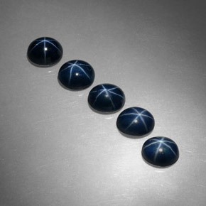 Pedras preciosas de safira estrela azul natural de  ct, corte oval, opaco