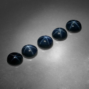 Pedras preciosas de safira estrela azul natural de  ct, corte oval, opaco