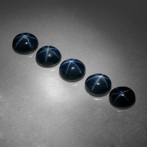 Pedras preciosas de safira estrela azul natural de  ct, corte oval, opaco