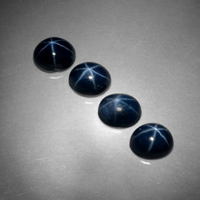 Pedras preciosas de safira estrela azul natural de  ct, corte oval, opaco