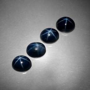 Pedras preciosas de safira estrela azul natural de  ct, corte oval, opaco