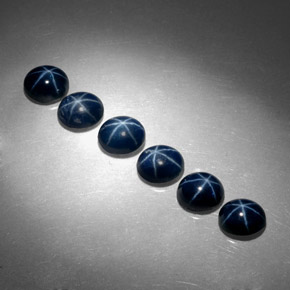 Pedras preciosas de safira estrela azul natural de  ct, corte oval, opaco