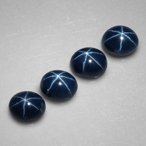 Pedras preciosas de safira estrela azul natural de  ct, corte oval, opaco