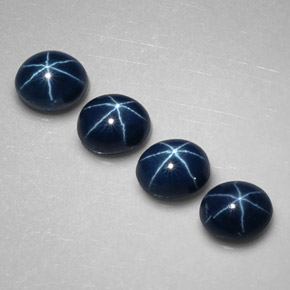Pedras preciosas de safira estrela azul natural de  ct, corte oval, opaco