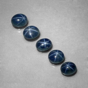 Pedras preciosas de safira estrela azul natural de  ct, corte oval, translúcido