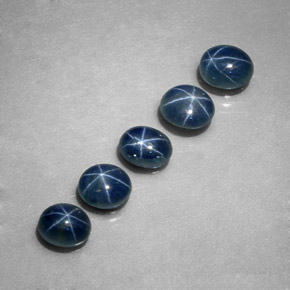 Pedras preciosas de safira estrela azul natural de  ct, corte oval, translúcido