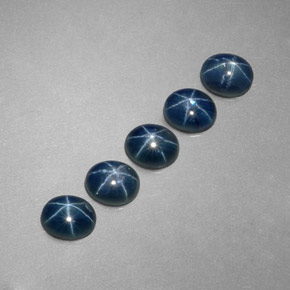 Pedras preciosas de safira estrela azul natural de  ct, corte oval, translúcido
