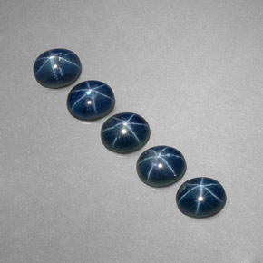Pedras preciosas de safira estrela azul natural de  ct, corte oval, translúcido