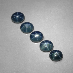 Pedras preciosas de safira estrela azul natural de  ct, corte oval, translúcido