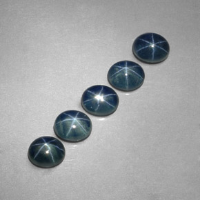 Pedras preciosas de safira estrela azul natural de  ct, corte oval, translúcido