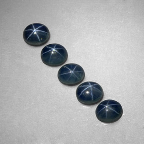 Pedras preciosas de safira estrela azul natural de  ct, corte oval, translúcido