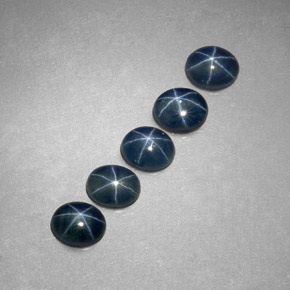 Pedras preciosas de safira estrela azul natural de  ct, corte oval, translúcido
