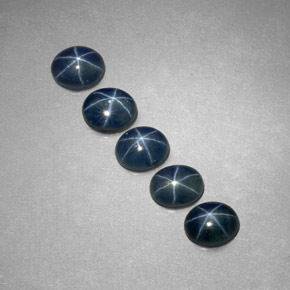 Pedras preciosas de safira estrela azul natural de  ct, corte oval, translúcido