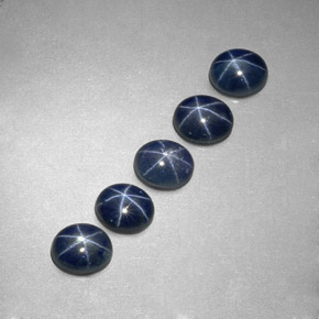 Pedras preciosas de safira estrela azul natural de  ct, corte oval, translúcido