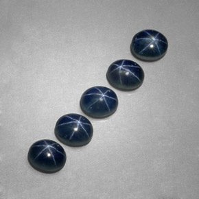 Pedras preciosas de safira estrela azul natural de  ct, corte oval, translúcido