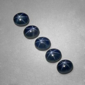Pedras preciosas de safira estrela azul natural de  ct, corte oval, translúcido