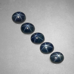 Pedras preciosas de safira estrela azul natural de  ct, corte oval, translúcido