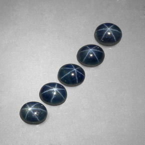 Pedras preciosas de safira estrela azul natural de  ct, corte oval, translúcido
