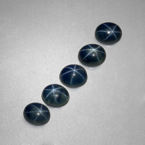 Pedras preciosas de safira estrela azul natural de  ct, corte oval, translúcido