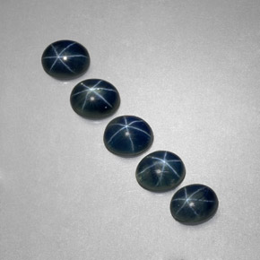 Pedras preciosas de safira estrela azul natural de  ct, corte oval, translúcido
