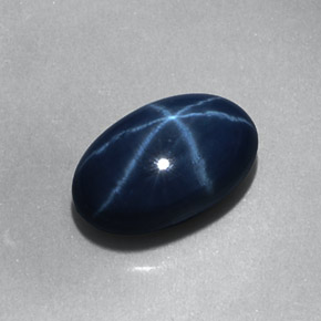 Safira Estrela Azul Natural 1.77ct, Corte Oval, Opaco