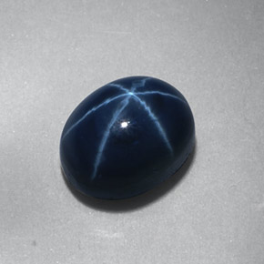 Safira estrela azul natural 2,23ct, corte oval, opaco