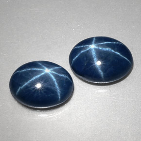 Pedras preciosas de Safira Estrela Azul natural de  ct, Corte Oval, Opaco