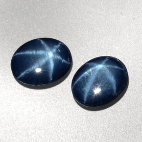 Pedras preciosas de safira estrela azul natural de  ct, corte oval, opaco