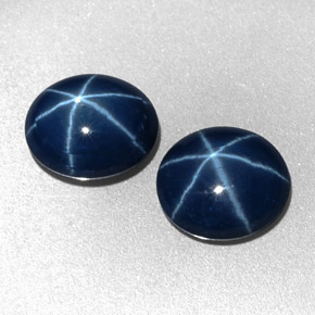 Pedras preciosas de safira estrela azul natural de  ct, corte oval, opaco