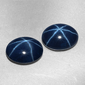 Pedras preciosas de safira estrela azul natural de  ct, corte oval, opaco