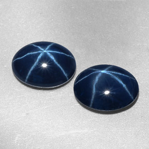 Pedras preciosas de safira estrela azul natural de  ct, corte oval, opaco